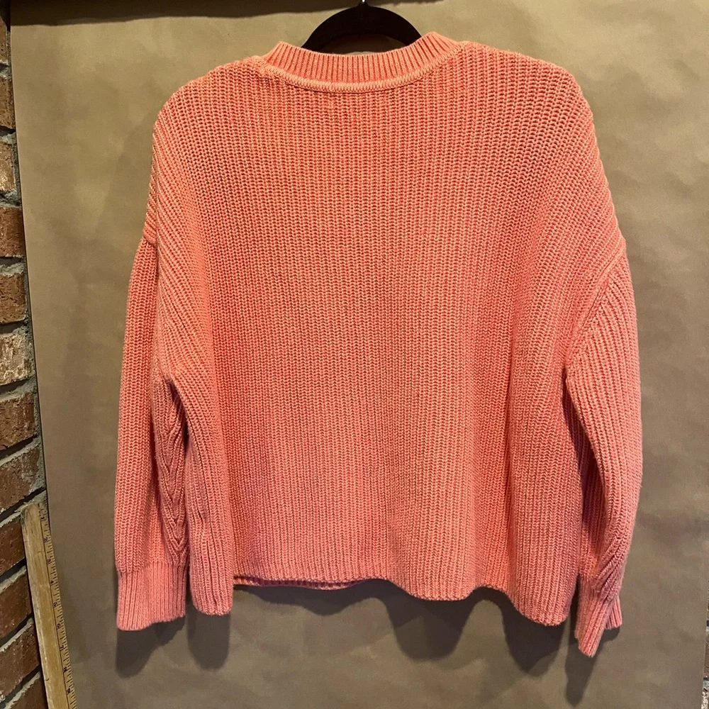 Banana Republic Sweater XS Coral Crew neck Cotton 80's Y2K Minimalist Capsule - Picture 5 of 9